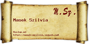 Masek Szilvia névjegykártya