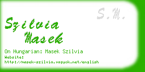 szilvia masek business card